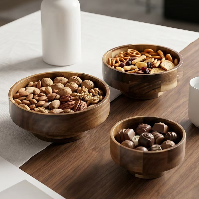 Acacia Wood Bowl Natural Wooden Fruit Bowl