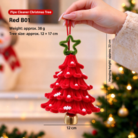Christmas Tree Pipe Cleaner Hanging Ornament Handmade Style Holiday Car Decoration