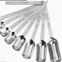Stainless Steel Measuring Spoon Set with Engraved Scales