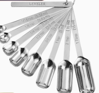 Stainless Steel Measuring Spoon Set with Engraved Scales