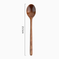 ong Handle Wooden Cooking Spoon, Natural Wood Soup Spoon for Cooking