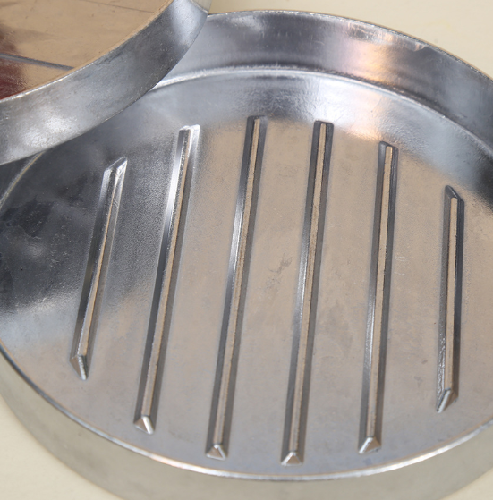 Stainless Steel Burger Patty Press Round Hamburger Meat Mold with Wooden Handle