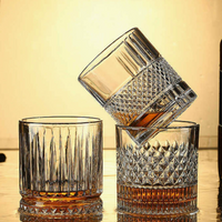 Clear Crystal Style Tumbler with Diamond Cut Pattern