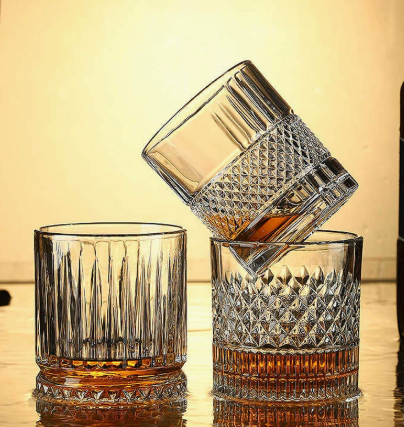 Clear Crystal Style Tumbler with Diamond Cut Pattern