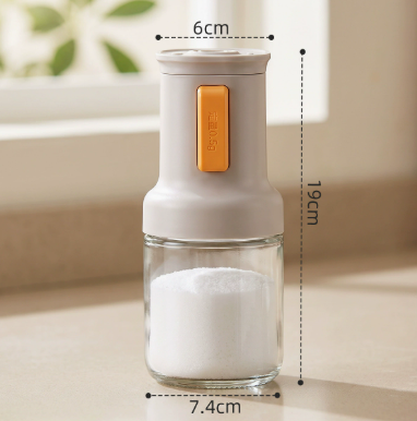 Press Type Seasoning Dispenser Glass Spice Jar