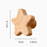 Solid Wood Wall Hook Moon Star Decorative No Drill Coat Hat Hook Cabinet Door Knob