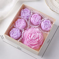 Peony Flower Scented Candle Set
