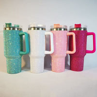 40oz Rhinestone Handle Insulated Tumbler