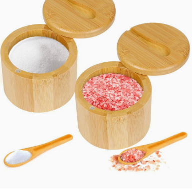 Natural Wooden Spice Storage Container for Salt