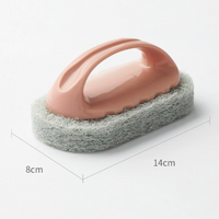 Handheld Bathroom Scrubbing Brush with Sponge Pad Ergonomic Tile Cleaning Tool