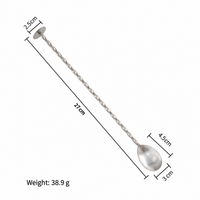 Stainless Steel Long Handle Bar Spoon, Double Ended Cocktail Spoon Fork