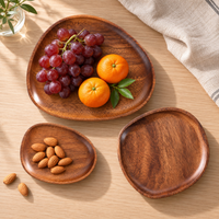 Natural Walnut Serving Tray for Fruit and Snacks in Organic Shapes