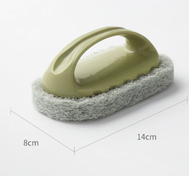 Handheld Bathroom Scrubbing Brush with Sponge Pad Ergonomic Tile Cleaning Tool