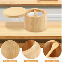 Natural Wooden Spice Storage Container for Salt