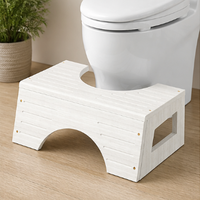 Bamboo Toilet Stool – 2-in-1 Foot Stool for Adults, Kids & Pregnant Women, Bathroom Squat Stool for Constipation Relief