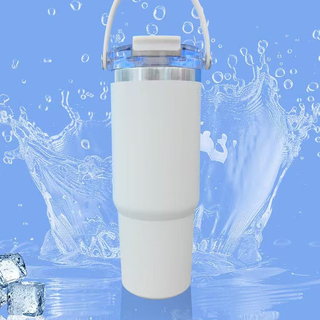 30oz Insulated Tumbler with Handle and Straw