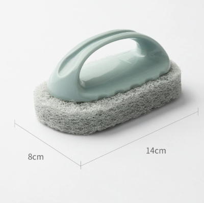 Handheld Bathroom Scrubbing Brush with Sponge Pad Ergonomic Tile Cleaning Tool