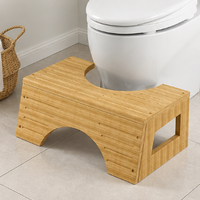 Bamboo Toilet Stool – 2-in-1 Foot Stool for Adults, Kids & Pregnant Women, Bathroom Squat Stool for Constipation Relief