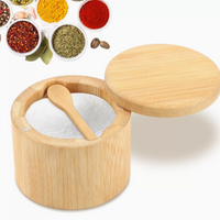 Natural Wooden Spice Storage Container for Salt