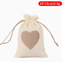 Red Heart Burlap Drawstring Gift Bag
