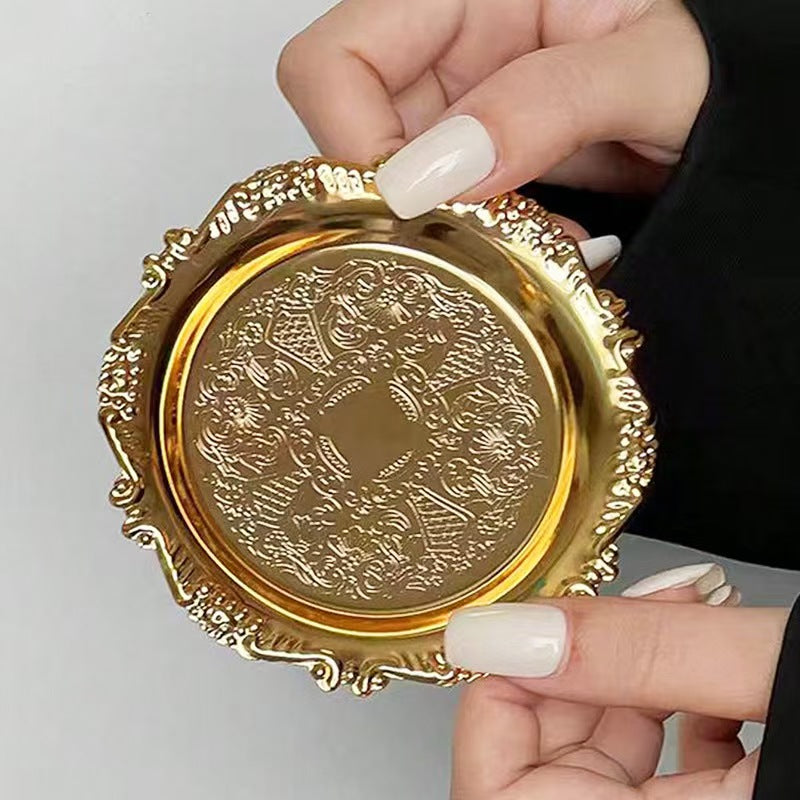 Stainless Steel Vintage Style Round Coaster