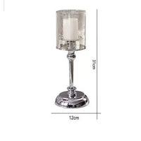 Glass Candleholder Aromatherapy Candle Decor, Alloy Accent
