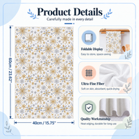 Christmas Kitchen Dish Towel Blue Snowman Snowflake Tree Print Decorative Holiday Tea Towel