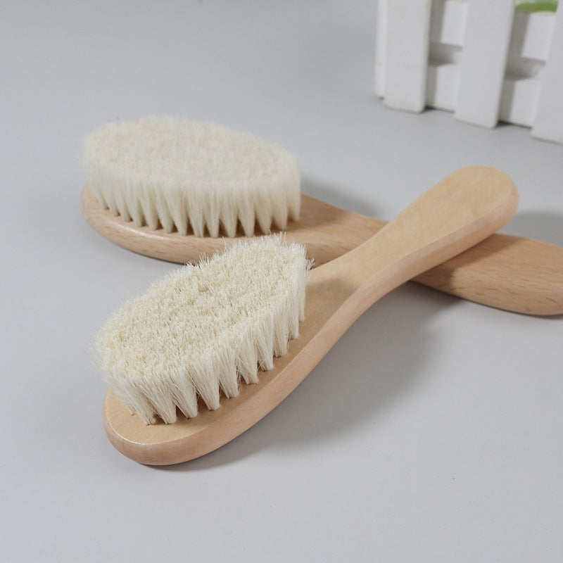 Beechwood Sheep Wool Body Brush – Ultra Soft Baby Bath & Dry Brush