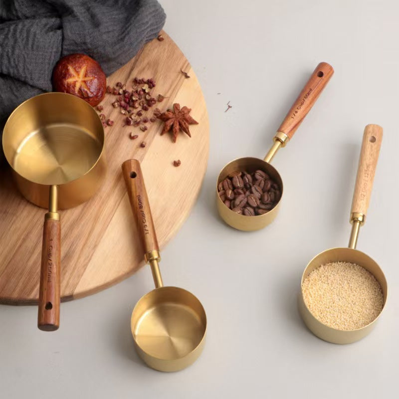 Gold Stainless Steel Measuring Spoon Set