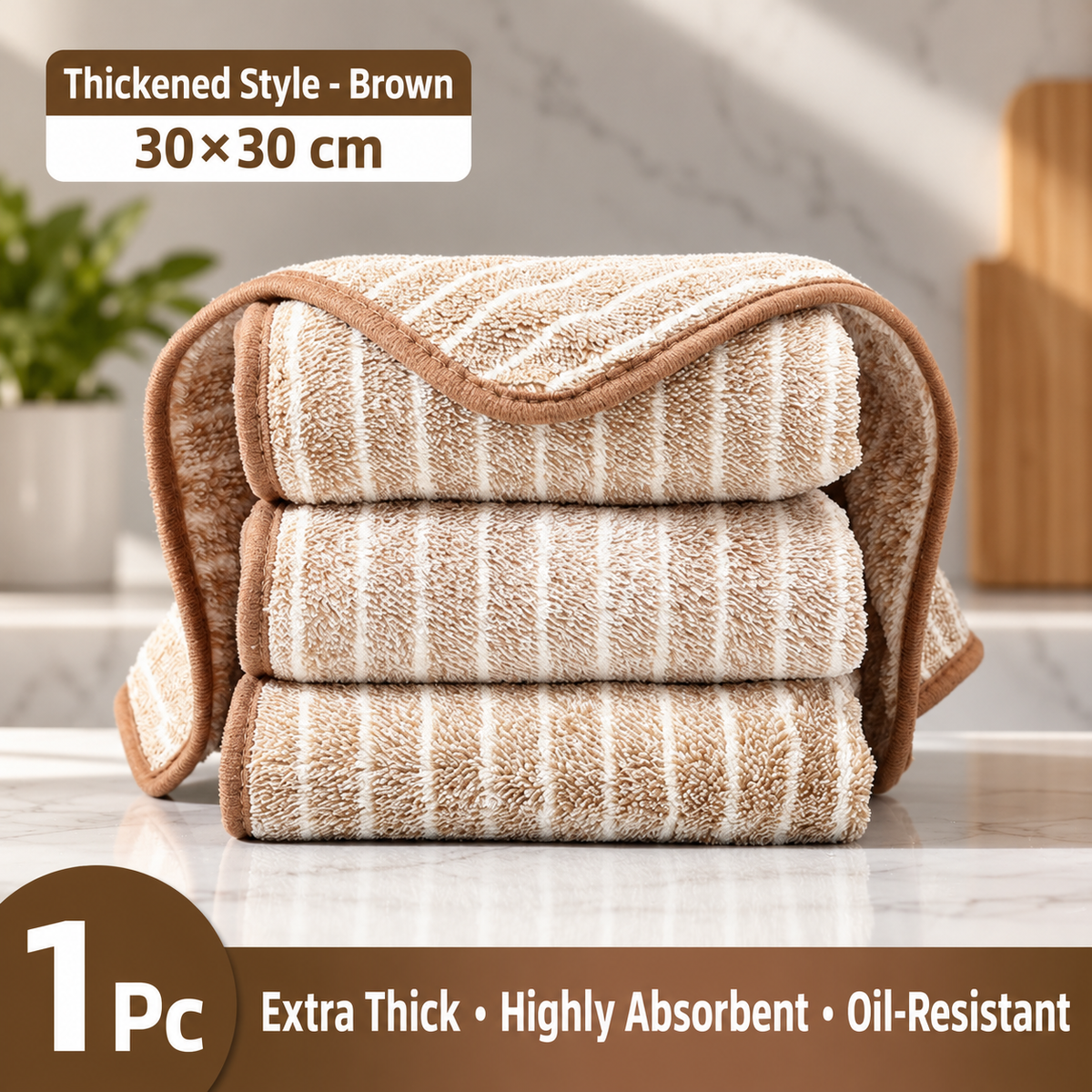 Thick Absorbent Kitchen Dishcloth Reusable Cleaning Towel Oil Resistant Dish Washing Cloth