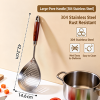 304 Stainless Steel Slotted Skimmer Spoon – Long Handle Kitchen Strainer