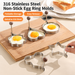 316 Stainless Steel Egg Ring Mold with Wooden Handle