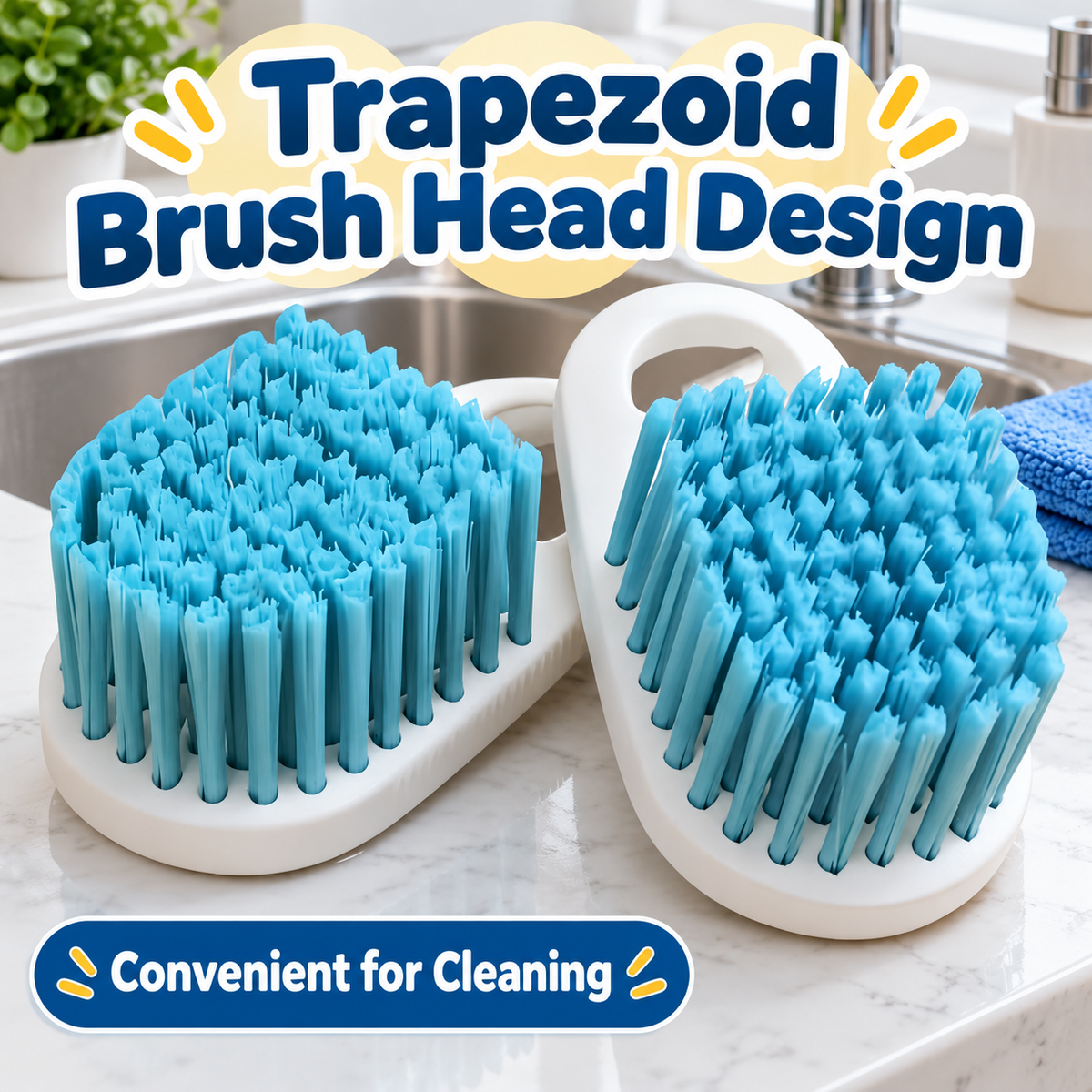 Multi Purpose Cutting Board Cleaning Brush Dense Bristle Kitchen Scrubber