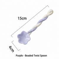 Ceramic Flower Spoon – Cute Twisted Handle Dessert Spoon for Kitchen & Dining
