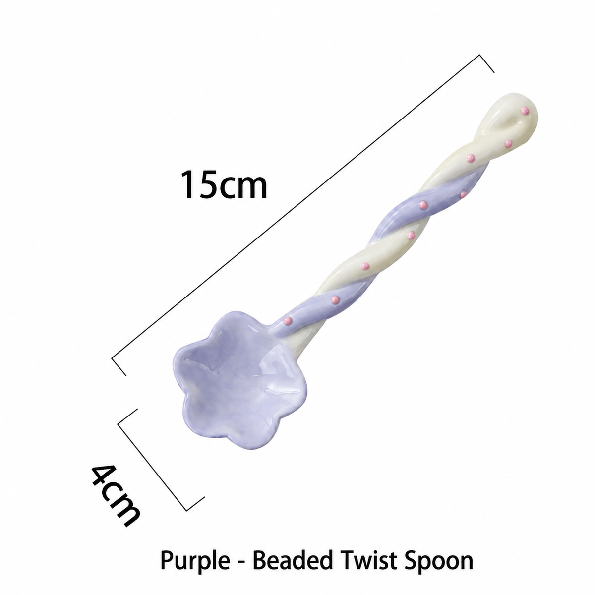 Ceramic Flower Spoon – Cute Twisted Handle Dessert Spoon for Kitchen & Dining