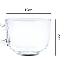 Clear Glass Breakfast Milk Mug with Handle