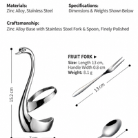 Decorative Swan Cutlery Holder – Zinc Alloy Utensil Stand, Optional 10-Piece Stainless Steel Spoon and Fork Set