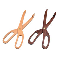 Scissor Style Wooden Bread Tongs Food Serving Tongs
