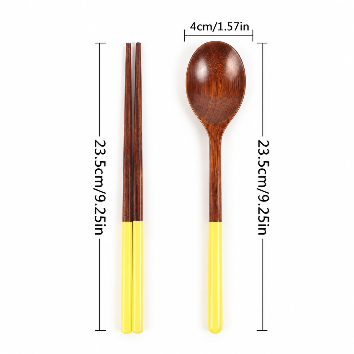 Wooden Spoon and Chopsticks Set with Colorful Handles
