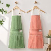 Cotton Linen Apron for Women, Cute Sleeveless Kitchen Smock with Front Pocket
