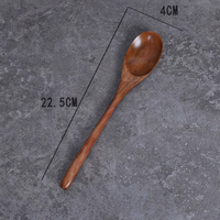 Solid Wood Small Dining Spoon with Natural Grain