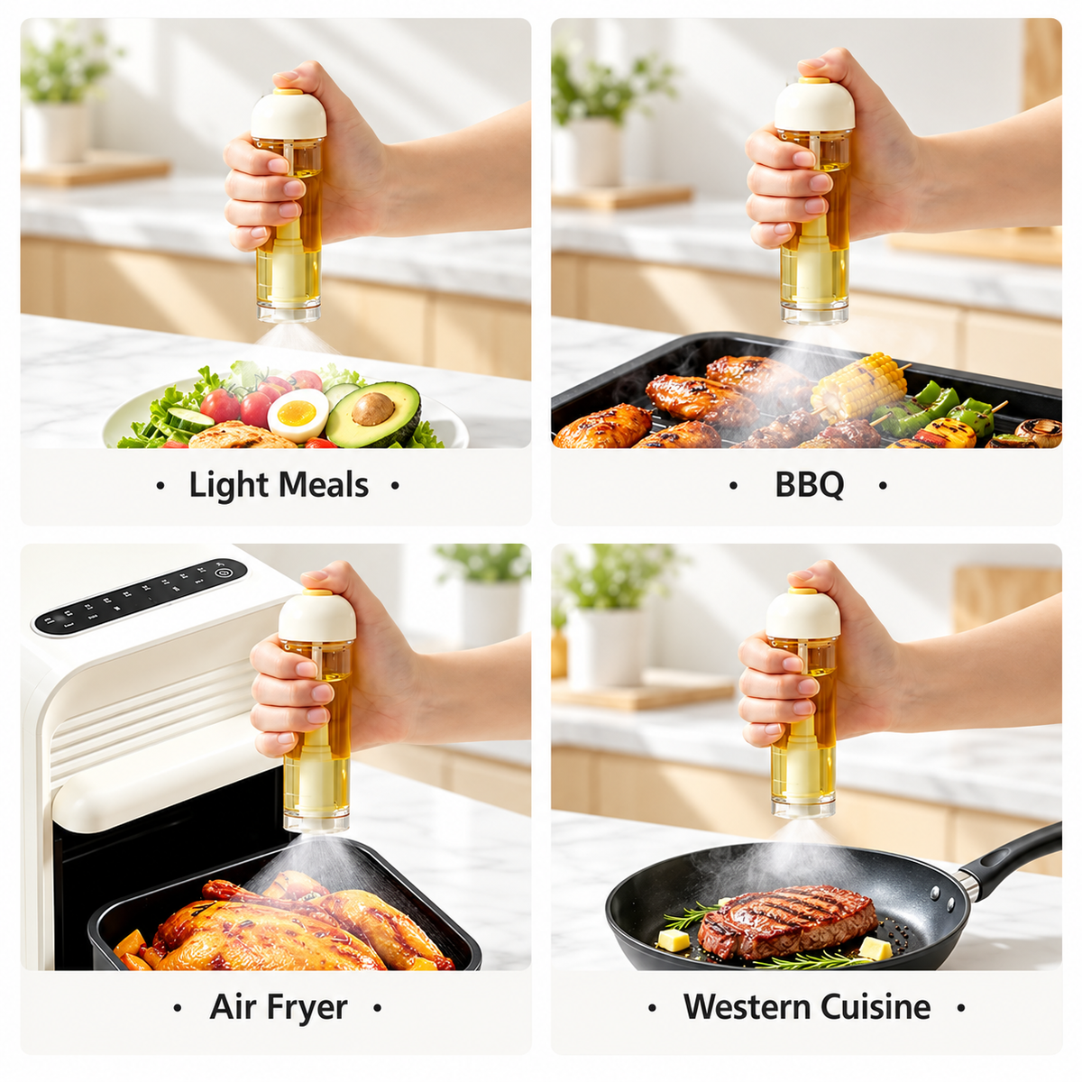 Oil Spray Bottle Bottom Spray Cooking Oil Dispenser for Kitchen