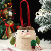 Christmas Plush Candy Gift Bag Cute Santa Snowman Reindeer Holiday Treat Basket