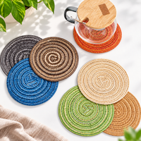 Round PVC Woven Placemat   Heat Resistant Table Mat Coaster for Kitchen Dining