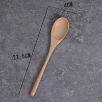 Solid Wood Small Dining Spoon with Natural Grain