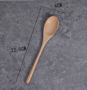 Solid Wood Small Dining Spoon with Natural Grain