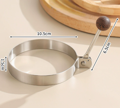 316 Stainless Steel Egg Ring Mold with Wooden Handle