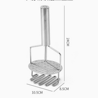Stainless Steel Double Layer Potato Masher with Ergonomic Handle