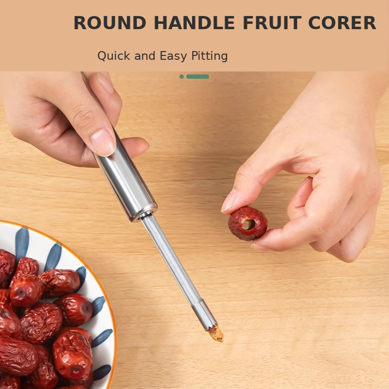 Stainless Steel Fruit Corer for Dates Hawthorn and Apples Kitchen Pitting Tool