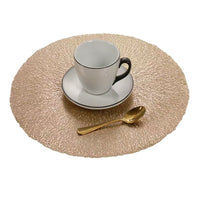 Gold Foil PVC Placemat Round Heat Resistant Table Mat
